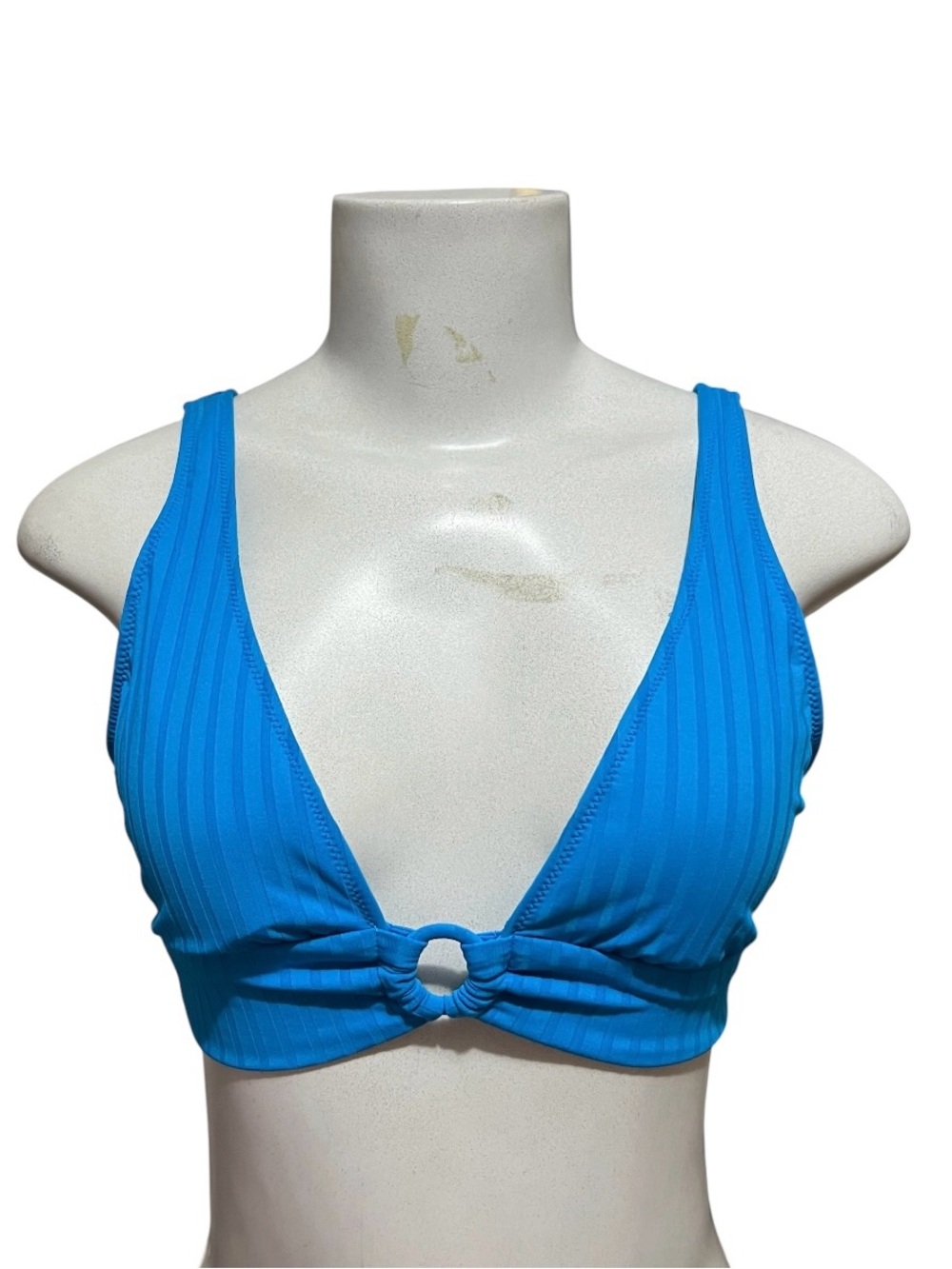 Aerie Wide Rib Longline Plunge Ring Bikini Top Swim Summer Resort Festival NEW
